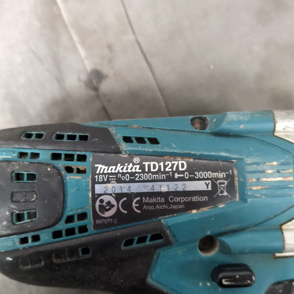 MAKITA TD127D 18V CORDLESS DRILL/DRIVER WITH NO BATTERY 