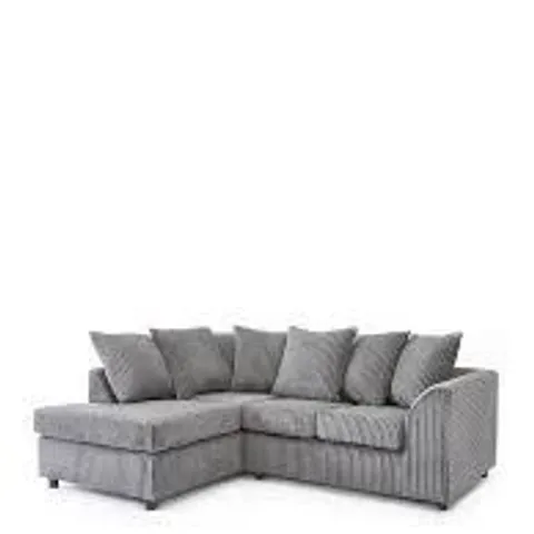 BRAND NEW PACKAGED LEON LEFT HAND CORNER CHAISE SOFA IN GREY (2 ITEMS)