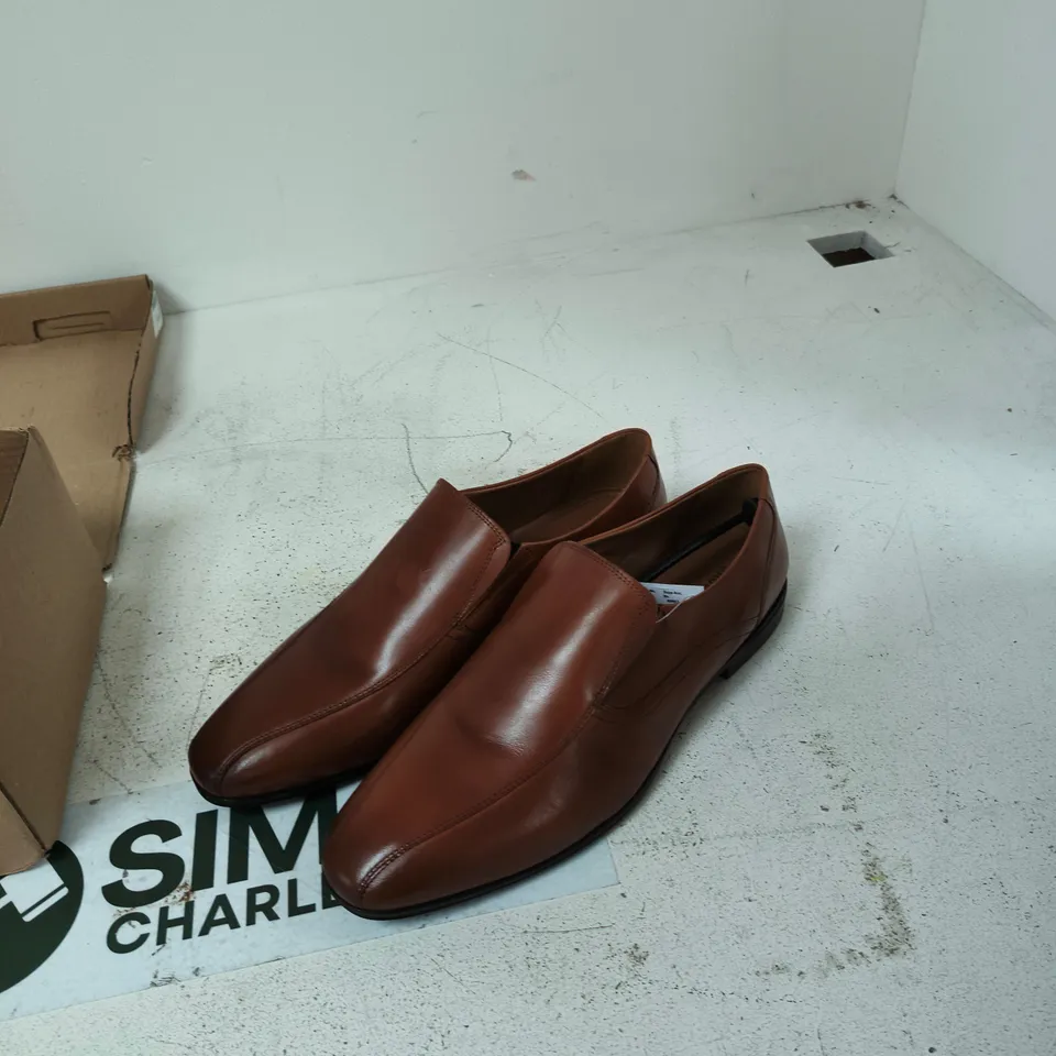 JACAMO BROWN LEATHER LOAFERS – MEN'S SLIP-ON SHOES UK SIZE 13