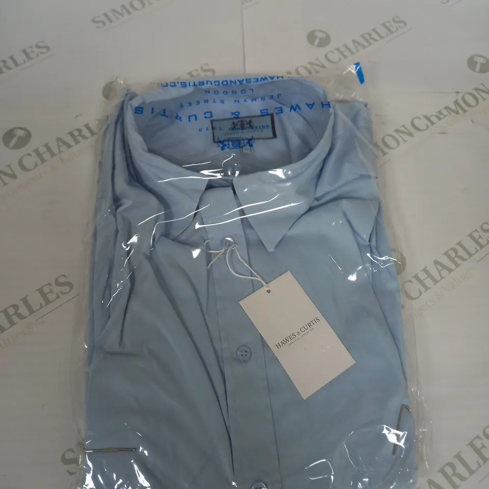 HAWES AND CURTIS PALE BLUE BUTTON SHIRT SIZE 12
