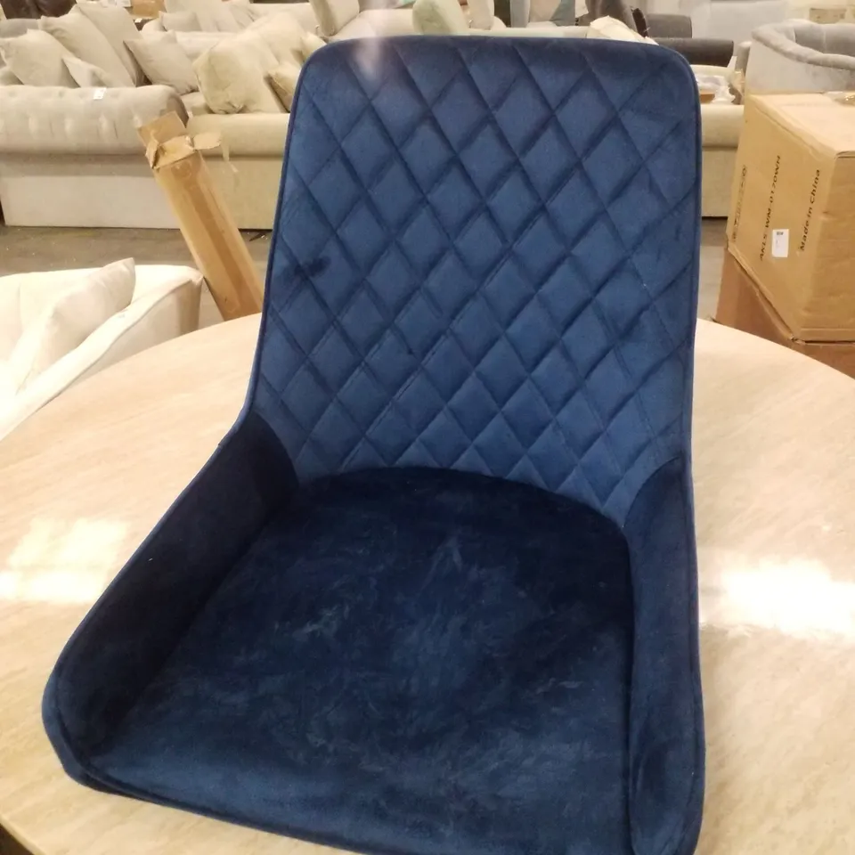 BOXED SET OF 2 AVERY DINING CHAIRS - SAPPHIRE BLUE VELVET