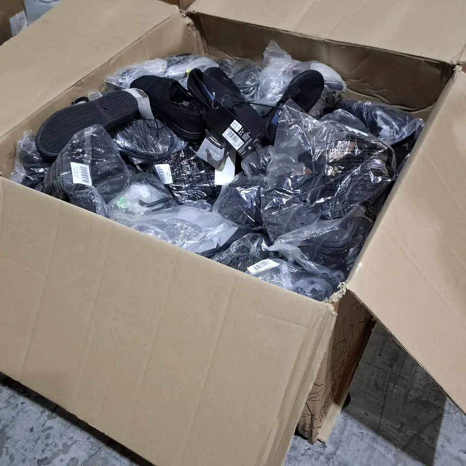 LOT OF APPROXIMATELY 100 ASSORTED PAIRS OF BLACK SCHOOL PUMPS IN VARIOUS SIZES 