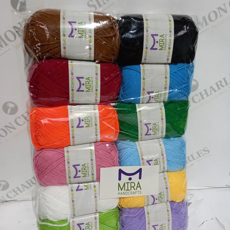 2 X MIRA HANDCRAFTS 12 PACK OF MULITOCOLOURED YARN 