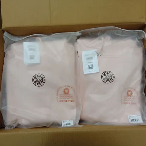 BOX OF APPROXIMATELY 14X BRAND NEW BRASS MONKEY LADIES HOODY - PINK, BMAW24LH06 // SIZE: M
