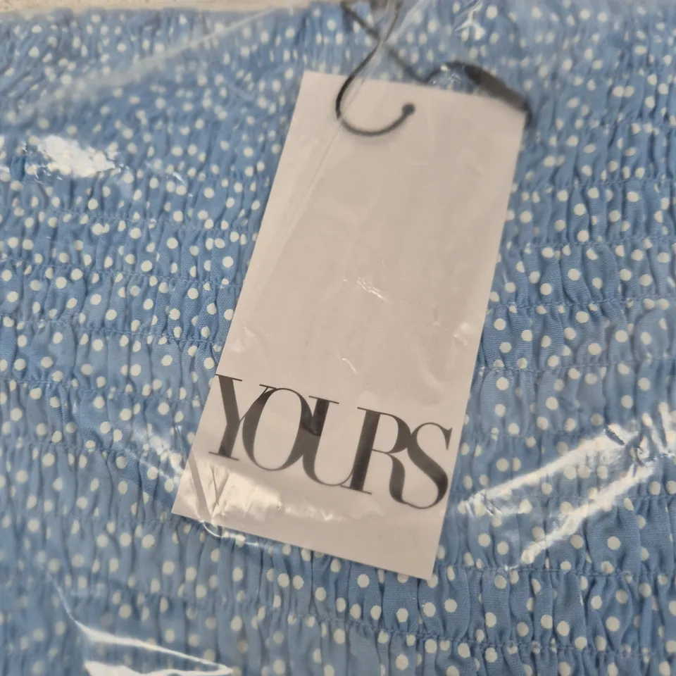 YOURS CLOTHING BLUE POLKA DOT DRESS – UK 26-28 (EU 54-56 US 22-24)