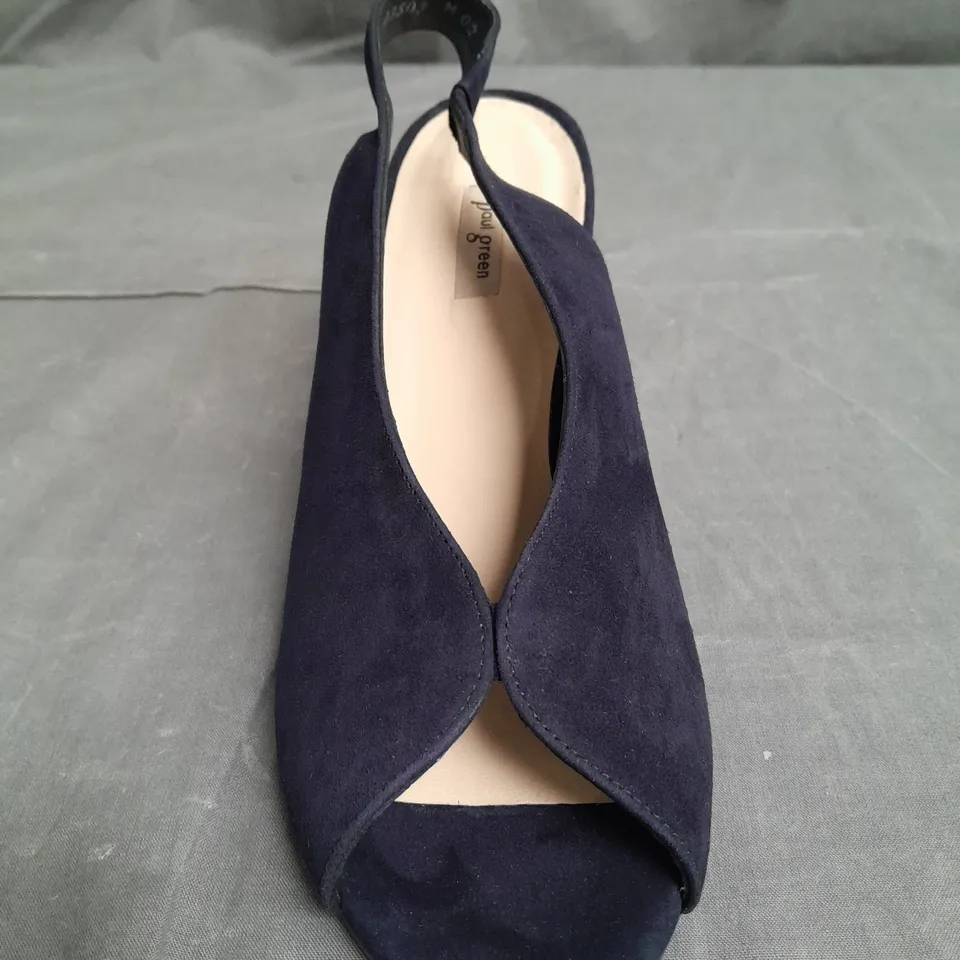 BOXED PAIR OF PAUL GREEN OPEN TOE HEELED SHOES SIZE 7
