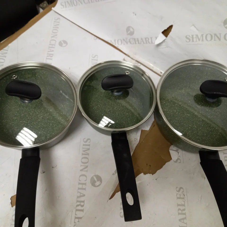 PRESTIGE ECO ALUMINIUM COOKWARE SET, NON STICK SAUCEPAN SET WITH LIDS - RECYCLED ALUMINIUM COOKING POTS WITH PLANT-BASED NON STICK, SET OF POTS (16, 18 AND 20 CM), SET OF 3
