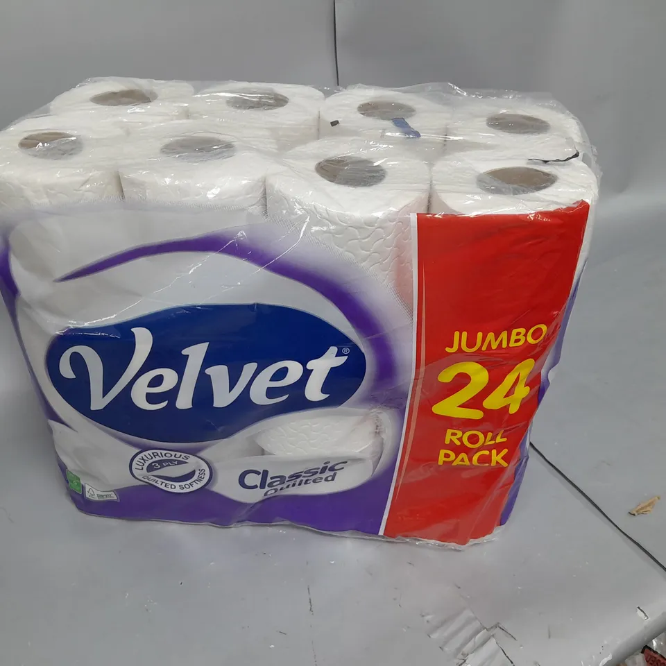 VELVET 24 ROLL QUILTED TOILET PAPER