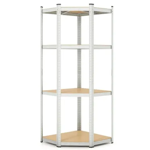 BOXED COSTWAY 4 SHELF BLACK CORNER SHELVING UNIT