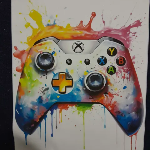 XBOX CONTROLLER SPLATTERED PAINT ART CANVAS PRINT