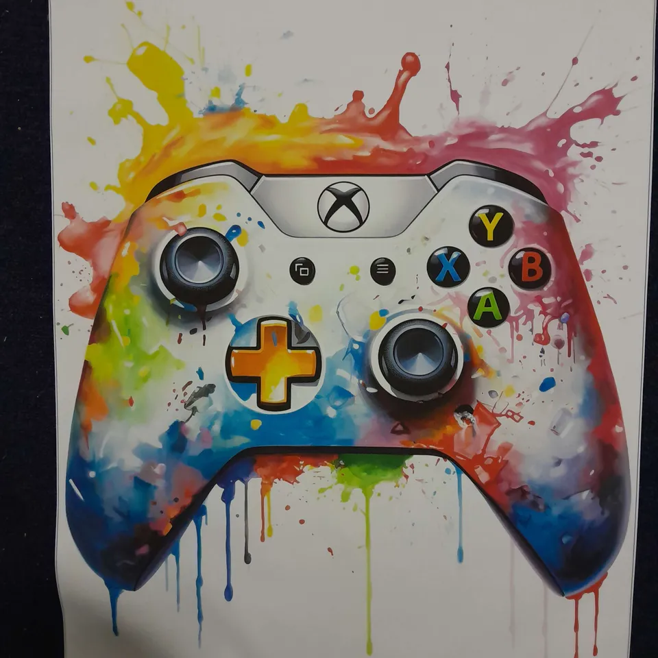 XBOX CONTROLLER SPLATTERED PAINT ART CANVAS PRINT 