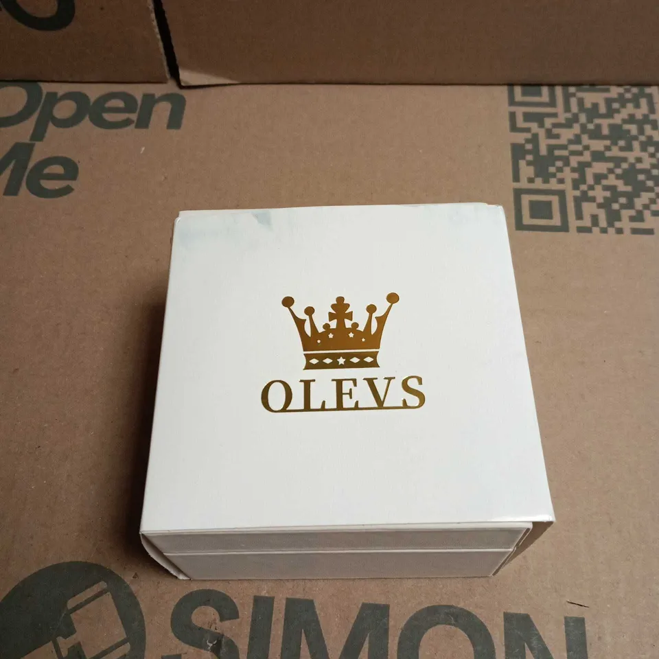 OLEVS MECHANICAL WATCH – BLUE DIAL, STAINLESS STEEL BRACELET, BOXED 