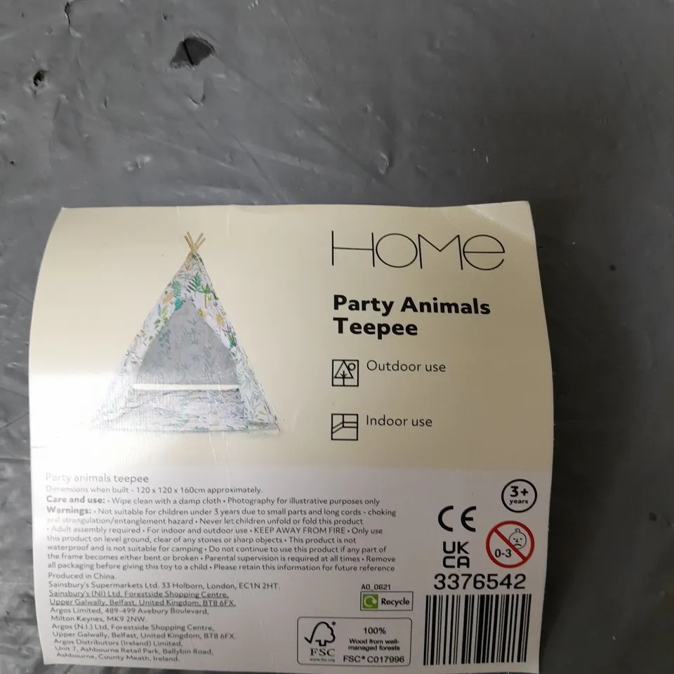 HOME PARTY ANIMALS TEEPEE