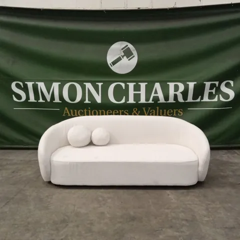 ROUNDI 3 SEATER BOUCLE SOFA - CREAM WHITE