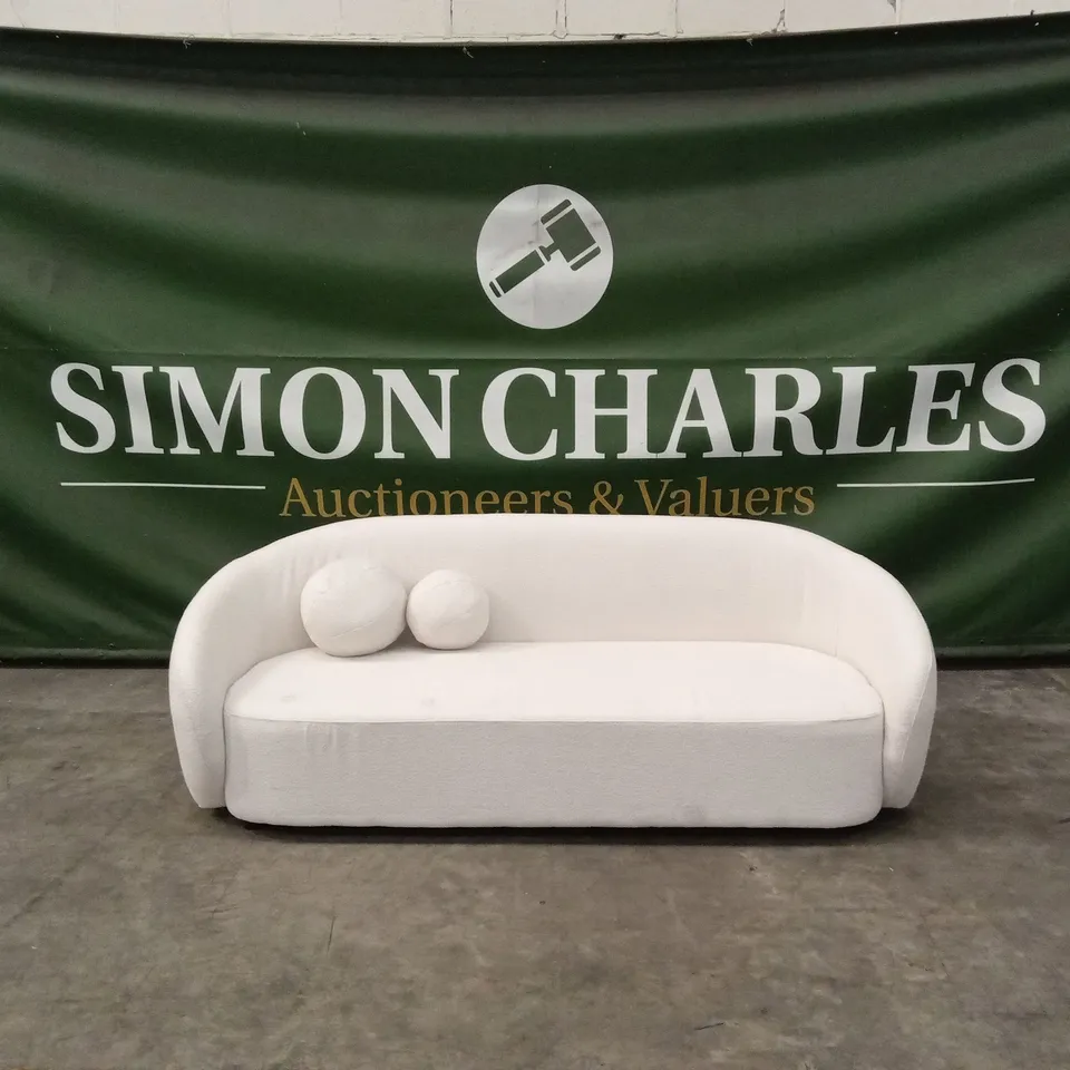ROUNDI 3 SEATER BOUCLE SOFA - CREAM WHITE RRP £959