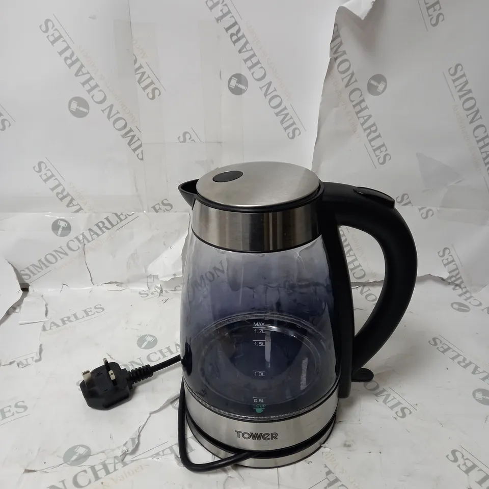TOWER 1.7L SMOKED GLASS KETTLE 