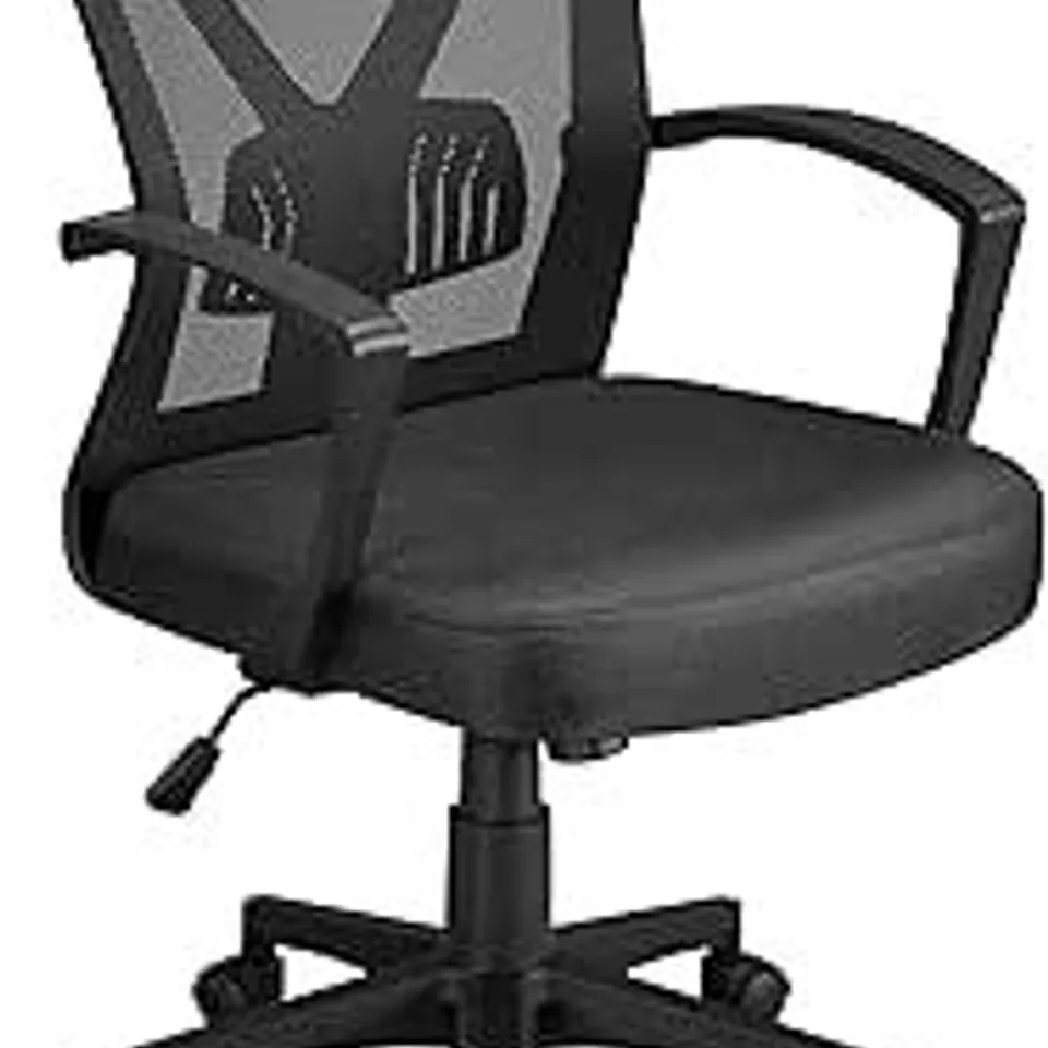 BOXED YAHEETECH ERGONOMIC MID BACK SWIVEL HEIGHT ADJUSTABLE DESK CHAIR - BLACK