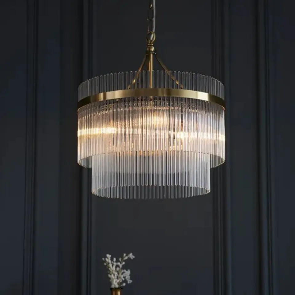 BOXED VOGUE LANGDON 3 LIGHT CHANDELIER