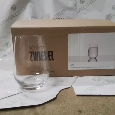 BOXED SCHOTT ZWIESEL VINA GLASSES APPROXIMATELY 6