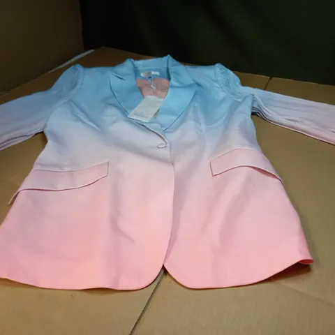 FOREVER UNIQUE POWER BLUE/PINK STATEMENT BLAZER - SIZE 16