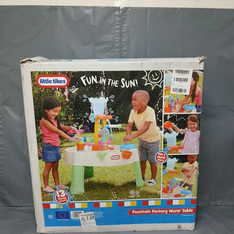 BOXED LITTLE TIKES FOUNTAIN FACTORY WATER TABLE