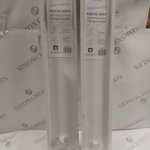 2 X OPTIMAL PRODUCTS PHOTO SHELVES IN WHITE