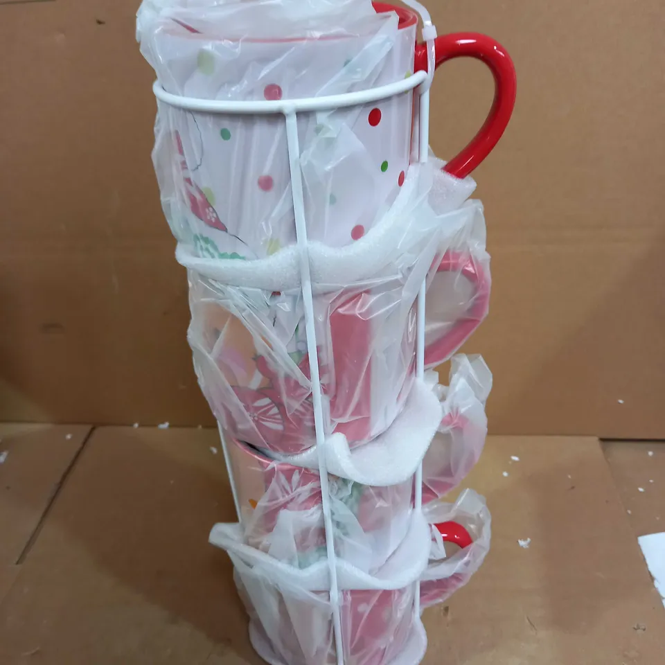 TEMP-TATIONS WINTER WHIMSY SET OF CERAMIC STACKING MUGS