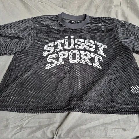 STUSSY SPORT MESH TOP IN BLACK SIZE M