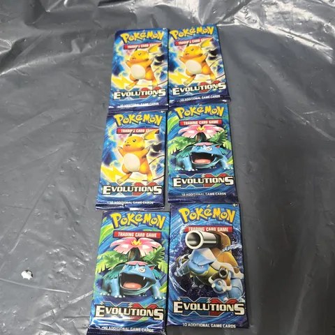 6 X POKEMAN EVOLUTOINS CARD PACKS