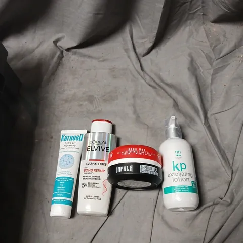 APPROXIMATELY 30 ITEMS OF HEALTH & BEAUTY ASSORTMENT – HAIR CARE & SKINCARE ITEMS (L’ORÉAL ELVIVE, KP EXFOLIATING LOTION, IMPALA WAX).