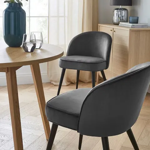 EMILIE DINING CHAIRS CHARCOAL NK104 650 X 520 X 550MM BOXED