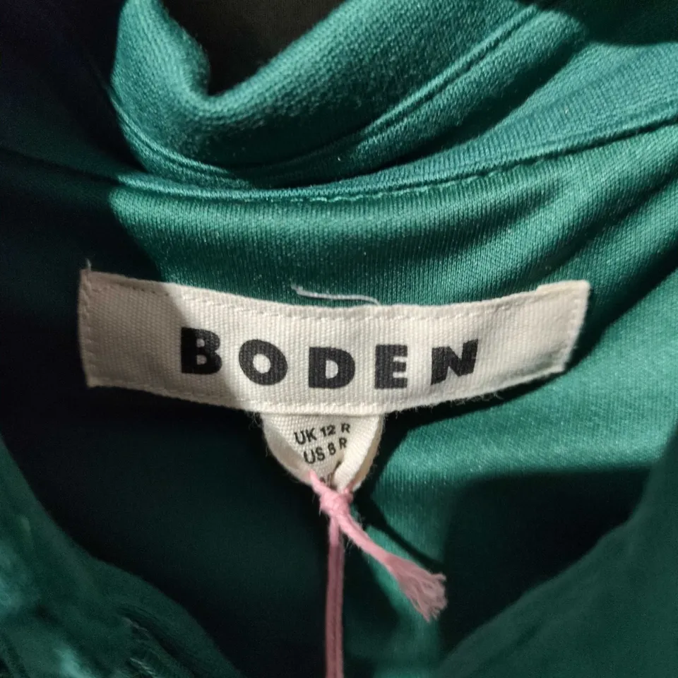 BODEN WOMEN'S GREEN SHIRT DRESS, UK 12R (REGULAR)