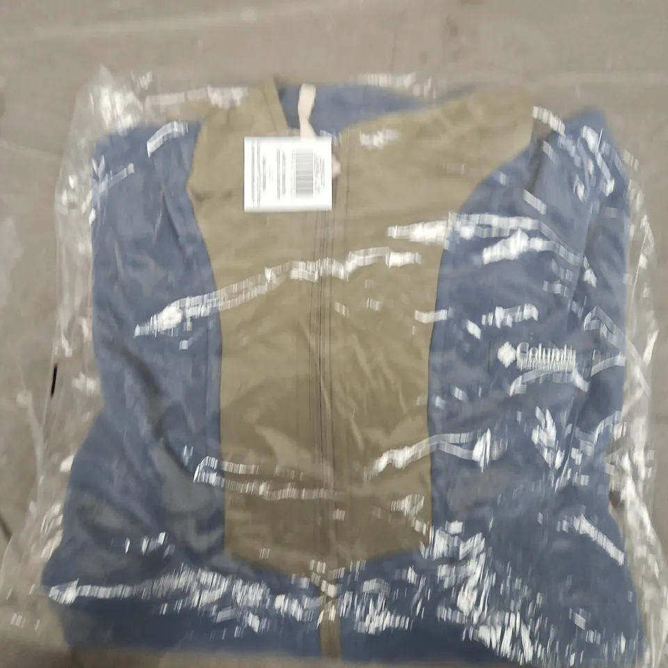 BAGGED COLUMBIA SEQUOIA FULL ZIP FLEECE IN NAVY/GREEN - LARGE