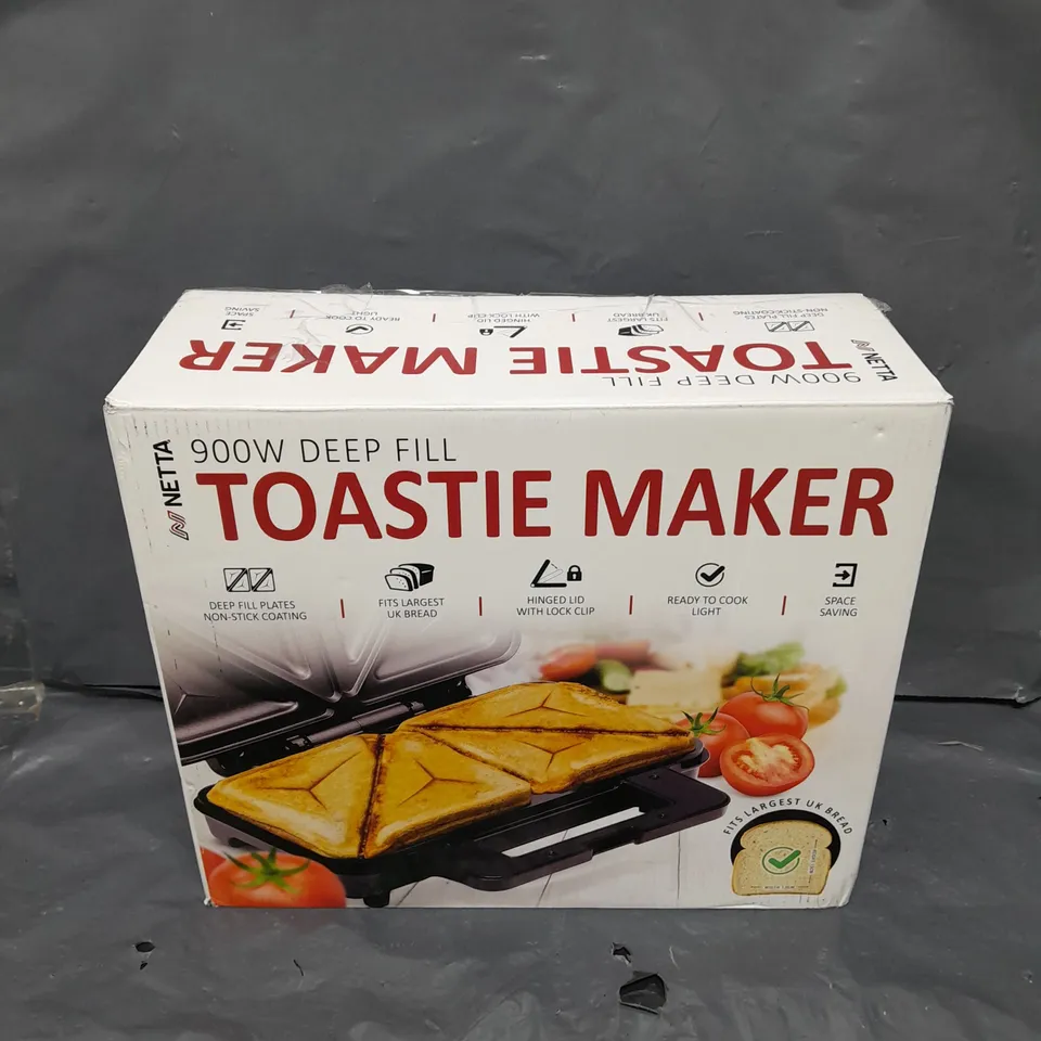 BOXED NETTA 900W DEEP FILL TOASTIE MAKER 