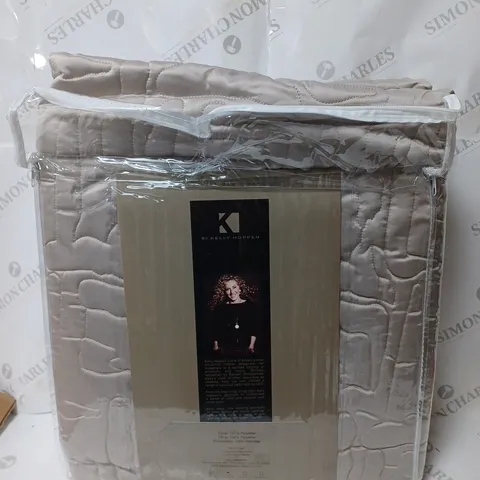 BOXED K BY KELLY HOPPEN ABSTRACT GEO BEDSPREAD AND SHAMS IN TAUPE - DOUBLE
