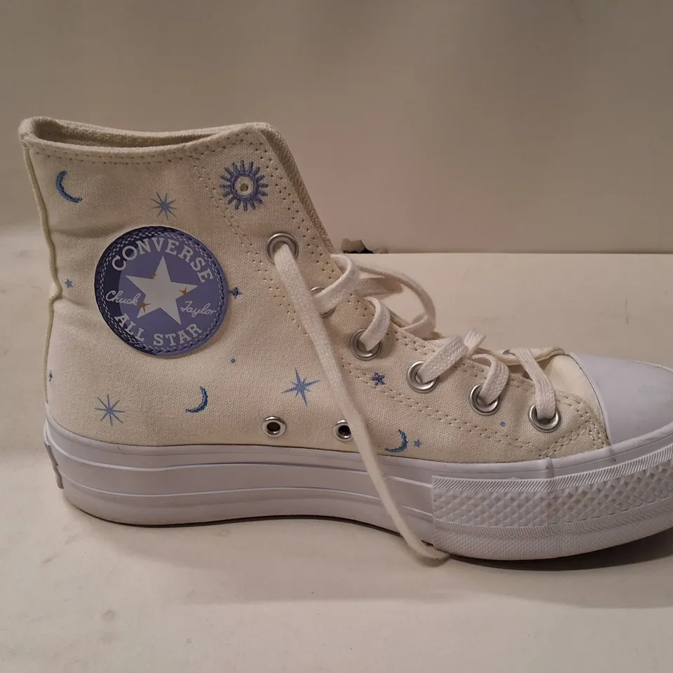 CONVERSE CHUCK TAYLOR ALL STAR HIGH-TOP SNEAKERS – CREAM, STAR PRINT