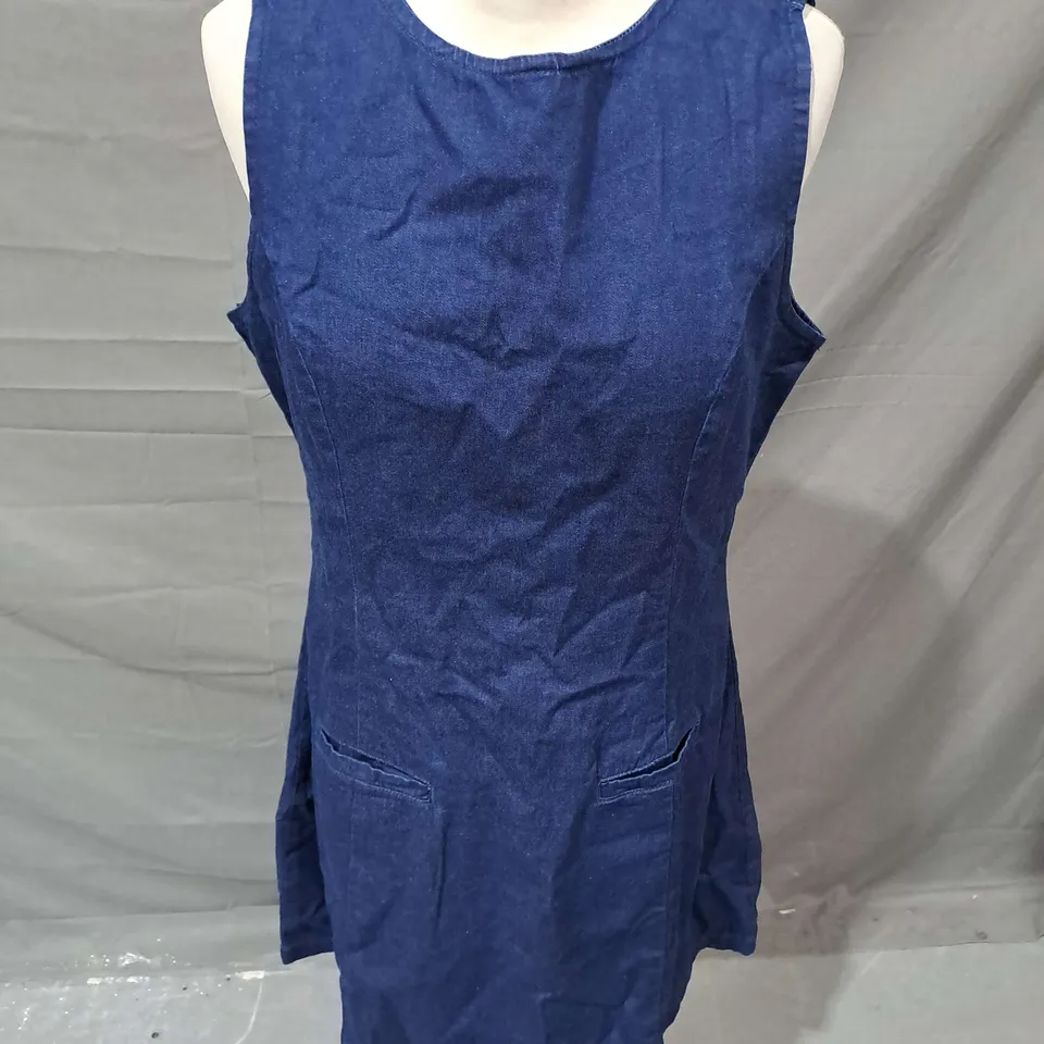 NOBODY'S CHILD BOSTON DENIM MINI DRESS IN BLUE SIZE 10