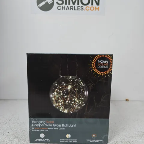 NOMA SOLAR HANGING COPPER WIRE GLASS BALL LIGHT – OUTDOOR GARDEN LIGHTING