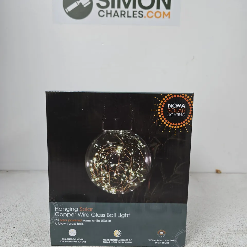 NOMA SOLAR HANGING COPPER WIRE GLASS BALL LIGHT – OUTDOOR GARDEN LIGHTING