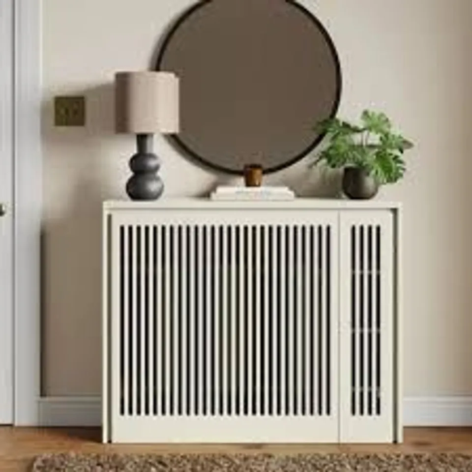 BOXED MARY RADIATOR COVER WITH STORAGE - STONE (1 BOX)