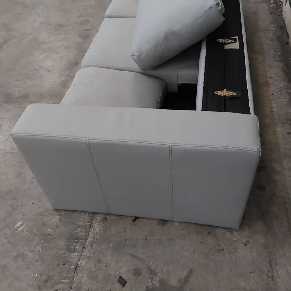 DESIGNER FAUX LEATHER UPHOLSTERED 3 SEATER SOFA 