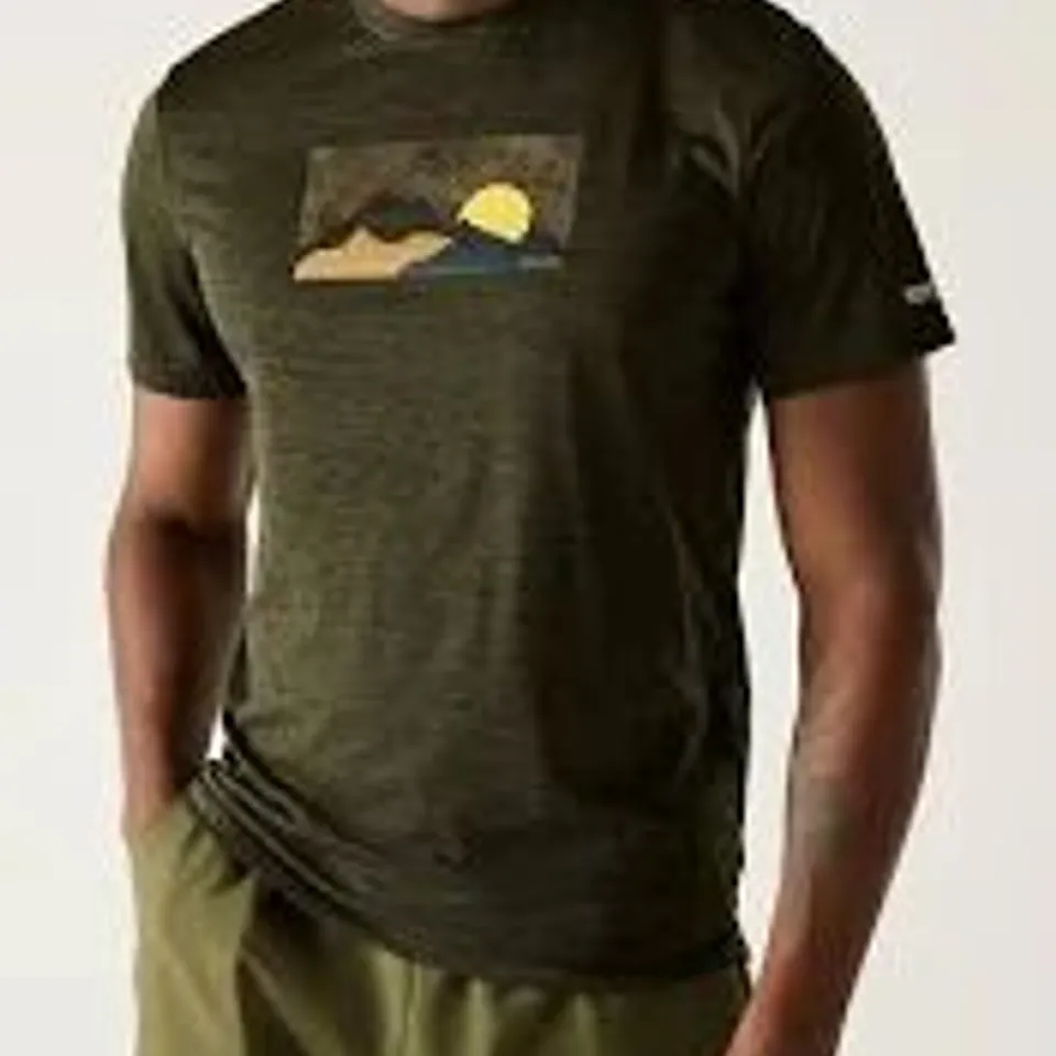 BRAND NEW REGATTA FINGAL T-SHIRT IN GOLDEN GREEN MARL - UK 4XL