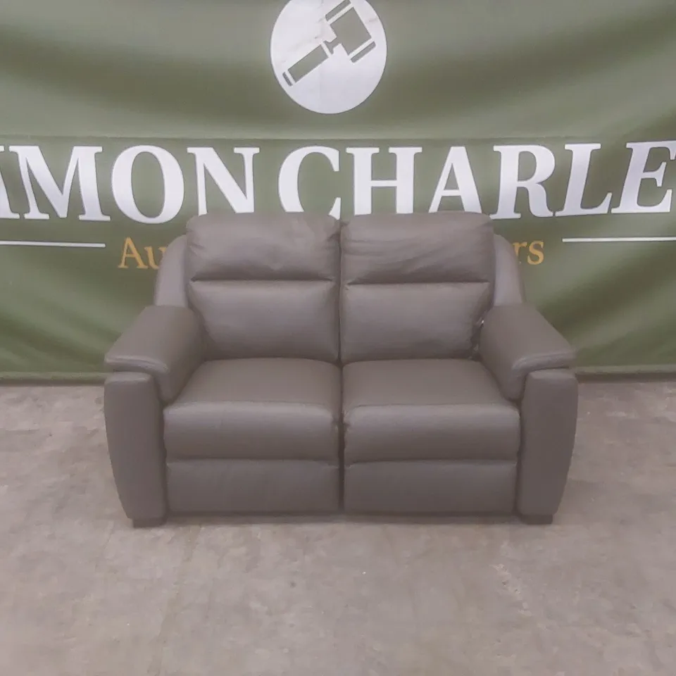 QUALITY DESIGNER ITALIAN MADE PARMA 2 SEATER LEATHER UPHOLSTERED ELECTRIC RECLINER LOVESEAT SOFA