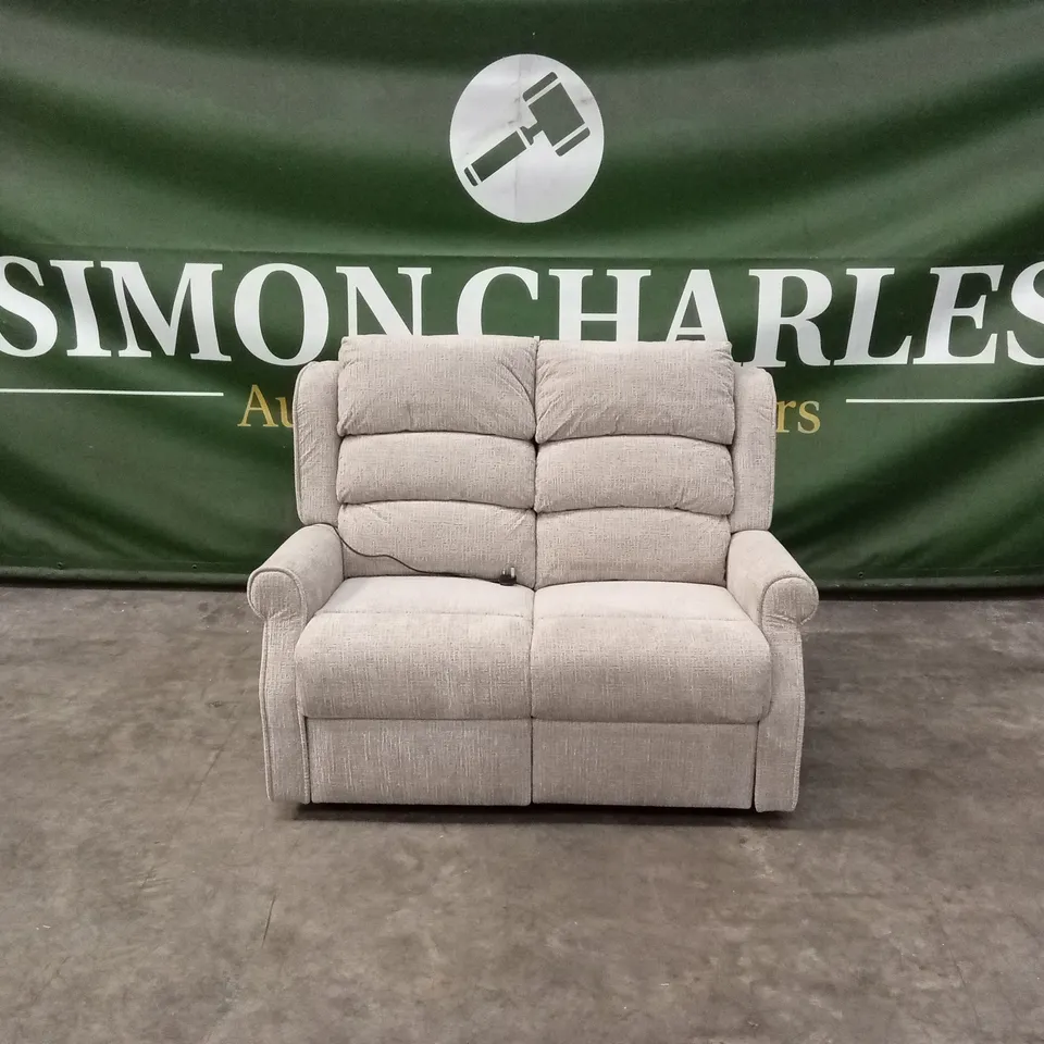 CONSTANTINO 2 SEATER ELECTRIC RECLINER SOFA - BEIGE FABRIC