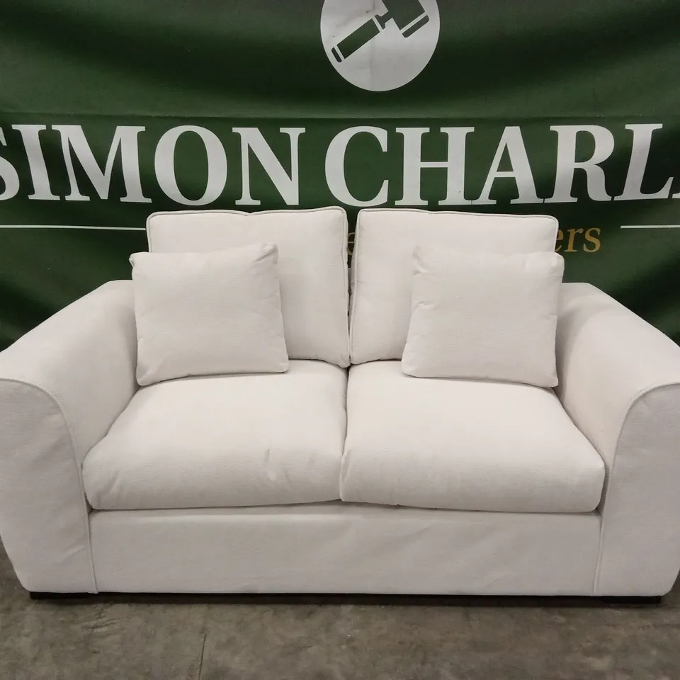 SEOUL 2 SEATER STANDARD BACK FABRIC SOFA - NATURAL RRP £549