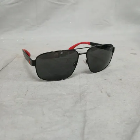 POLO RALPH LAUREN 0PH3112 PILOT SUNGLASSES- BLACK/RED