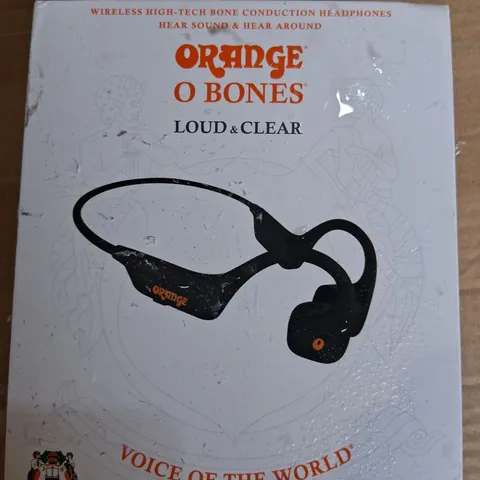 ORANGE OBONES BLACK OPEN EAR WIRELESS BLUETOOTH SPORTS HEADPHONES