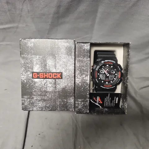 CASIO G-SHOCK WATCH – BLACK WITH RED ACCENTS, BOXED