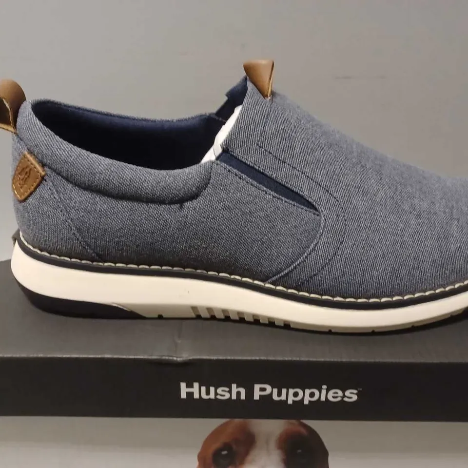 BOXED HUSH PUPPOES MENS BENNY SLIP ON - UK 10