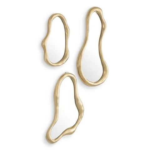 BOXED EICHHOLTZ MIRROR VITERBO GOLD FINISH SET OF 3